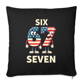 US Flag 67 Memes Six Seven - Sofa pillowcase 17,3'' x 17,3'' (45 x 45 cm) - black - Front