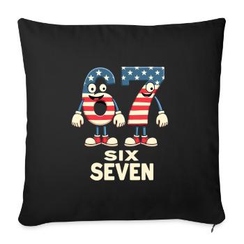 US Flag 67 Memes Six Seven - Sofa pillowcase 17,3'' x 17,3'' (45 x 45 cm) - black - Front