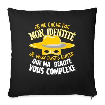 Beauté cachée - Housse de coussin décorative 45 x 45 cm - noir - Devant