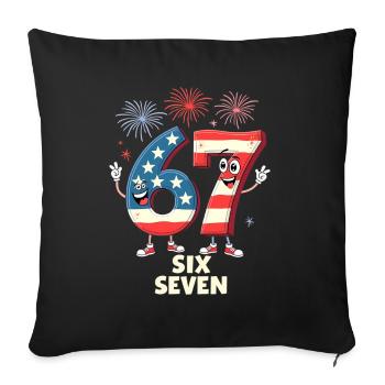 US Flag 67 Memes Six Seven - Sofa pillowcase 17,3'' x 17,3'' (45 x 45 cm) - black - Front