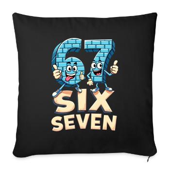 US Flag 67 Memes Six Seven - Sofa pillowcase 17,3'' x 17,3'' (45 x 45 cm) - black - Front