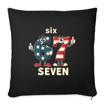 US Flag 67 Memes Six Seven - Sofa pillowcase 17,3'' x 17,3'' (45 x 45 cm) - black - Front