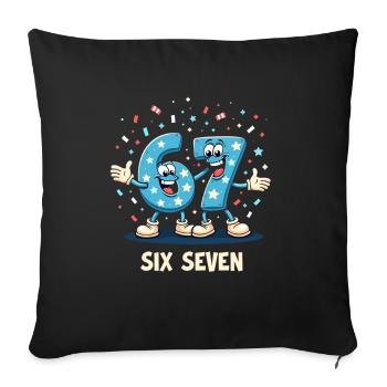 US Flag 67 Memes Six Seven - Housse de coussin décorative 45 x 45 cm - noir - Devant