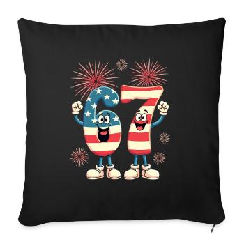 US Flag 67 Memes Six Seven - Sofa pillowcase 17,3'' x 17,3'' (45 x 45 cm) - black - Front