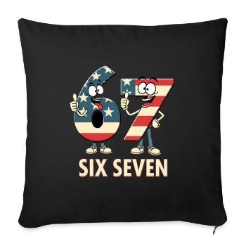US Flag 67 Memes Six Seven - Sofa pillowcase 17,3'' x 17,3'' (45 x 45 cm) - black - Front