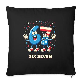 US Flag 67 Memes Six Seven - Housse de coussin décorative 45 x 45 cm - noir - Devant