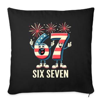 US Flag 67 Memes Six Seven - Sofa pillowcase 17,3'' x 17,3'' (45 x 45 cm) - black - Front