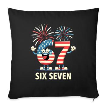 US Flag 67 Memes Six Seven - Sofa pillowcase 17,3'' x 17,3'' (45 x 45 cm) - black - Front