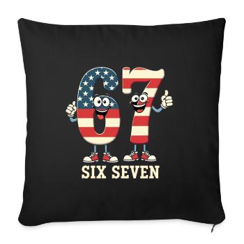 US Flag 67 Memes Six Seven - Sofa pillowcase 17,3'' x 17,3'' (45 x 45 cm) - black - Front