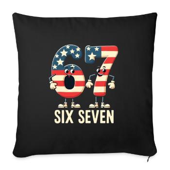 US Flag 67 Memes Six Seven - Sofa pillowcase 17,3'' x 17,3'' (45 x 45 cm) - black - Front