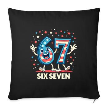 US Flag 67 Memes Six Seven - Housse de coussin décorative 45 x 45 cm - noir - Devant
