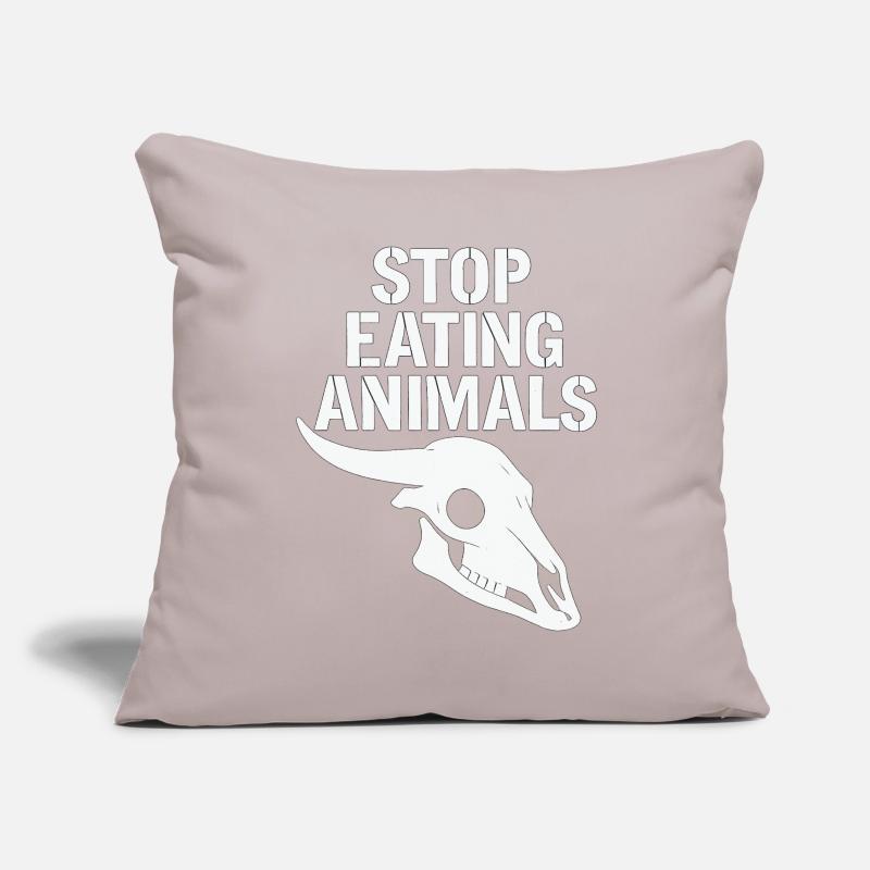 Arrête de manger le crâne d’animal Housse de coussin décorative 45 x 45 cm