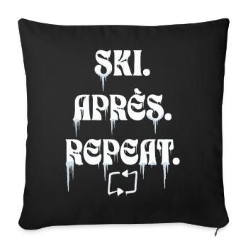 Ski Après Repeat - Housse de coussin décorative 45 x 45 cm - noir - Devant