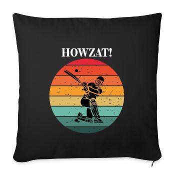 Batteur de cricket au coucher du soleil - Housse de coussin décorative 45 x 45 cm - noir - Devant
