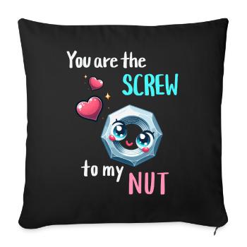 Drôle de conception de paires de boulons d’écrou - Housse de coussin décorative 45 x 45 cm - noir - Devant