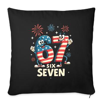 US Flag 67 Memes Six Seven - Sofa pillowcase 17,3'' x 17,3'' (45 x 45 cm) - black - Front