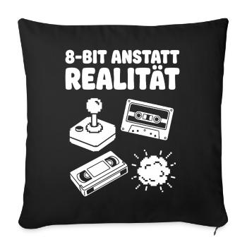 Arcade rétro de réalité 8-bits - Housse de coussin décorative 45 x 45 cm - noir - Devant