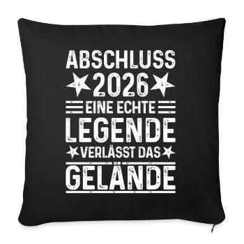 Conclusion 2026 A legend leaves the site - Sofa pillowcase 17,3'' x 17,3'' (45 x 45 cm) - black - Front