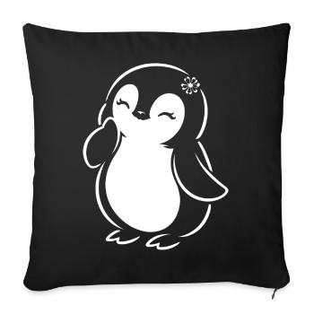 Cute Minimalist Penguin Silhouette Girl - Sofa pillowcase 17,3'' x 17,3'' (45 x 45 cm) - black - Front