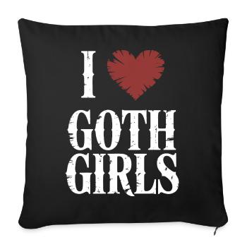 I Heart Goth Girls - Sofa pillowcase 17,3'' x 17,3'' (45 x 45 cm) - black - Front