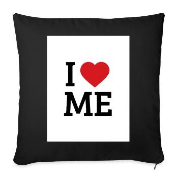 I Love Me Heart – Self-Love - Sofa pillowcase 17,3'' x 17,3'' (45 x 45 cm) - black - Front