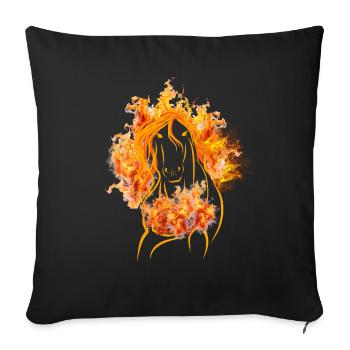 Fire Horse - Votre temps pour le courage du changement - Housse de coussin décorative 45 x 45 cm - noir - Devant