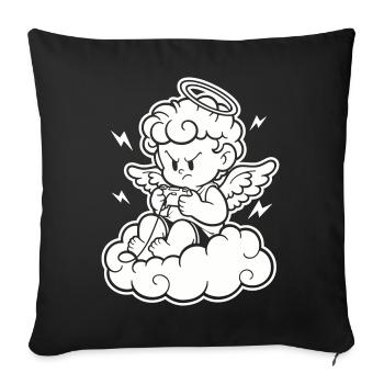 Rage Gaming Cherub – Angry Angel Gambles - Sofa pillowcase 17,3'' x 17,3'' (45 x 45 cm) - black - Front