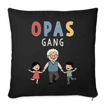 Grandpa's Gang – Best Grandpa with Grandchildren Design - Sofa pillowcase 17,3'' x 17,3'' (45 x 45 cm) - black - Front