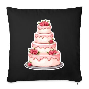 Mariage en gâteau - Housse de coussin décorative 45 x 45 cm - noir - Devant