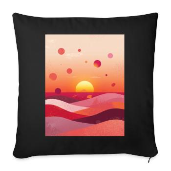 Sonnenuntergang am Meer - Sofakissenbezug 45 x 45 cm - Schwarz - Vorne
