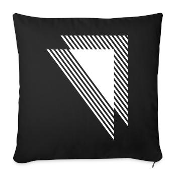 Geometric Triangles Diagonal Monochrome Grid - Sofa pillowcase 17,3'' x 17,3'' (45 x 45 cm) - black - Front