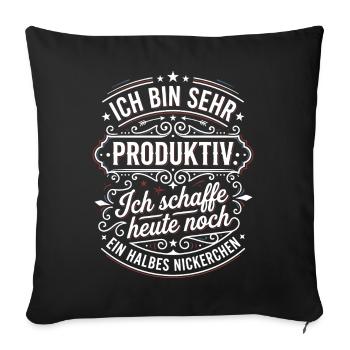 I'm very productive: Half nap - Sofa pillowcase 17,3'' x 17,3'' (45 x 45 cm) - black - Front