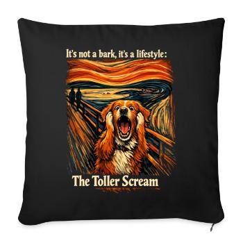 Grand Cri : Retriever canard de Nouvelle-Écosse - Housse de coussin décorative 45 x 45 cm - noir - Devant