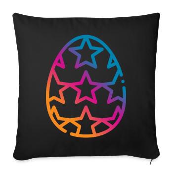 Colorful Easter Egg Easter - Sofa pillowcase 17,3'' x 17,3'' (45 x 45 cm) - black - Front