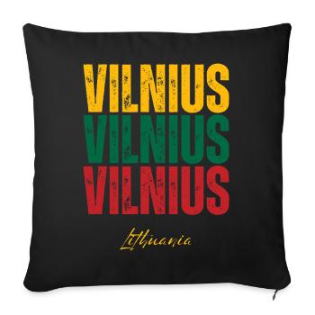 Vilnius Lithuania, I love Vilnius - Sofa pillowcase 17,3'' x 17,3'' (45 x 45 cm) - black - Front