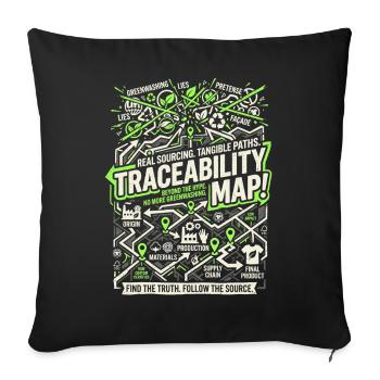 Carte de traçabilité - Housse de coussin décorative 45 x 45 cm - noir - Devant