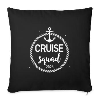 Croisière Squad Kreuzfahrt 2026 - Housse de coussin décorative 45 x 45 cm - noir - Devant