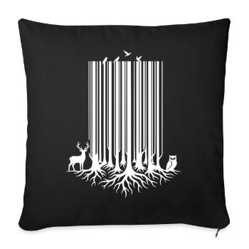 Codage à barres arbre Blanc - Housse de coussin décorative 45 x 45 cm - noir - Devant