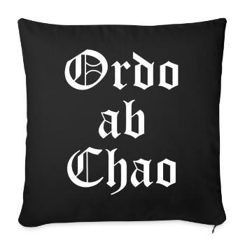 Typographie gothique d’Ordo Ab Chao - Housse de coussin décorative 45 x 45 cm - noir - Devant