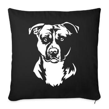 American Staffordshire Terrier Kopf "Black Edition - Sofakissenbezug 45 x 45 cm - Schwarz - Vorne