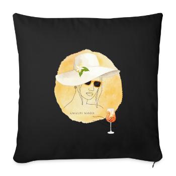Amalfi Mood Lemon Summer Design - Sofa pillowcase 17,3'' x 17,3'' (45 x 45 cm) - black - Front