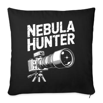 Nebula Hunter Telescope Art - Sofa pillowcase 17,3'' x 17,3'' (45 x 45 cm) - black - Front