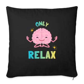 Regenbogen-Zen-Gehirn - Sofakissenbezug 45 x 45 cm - Schwarz - Vorne