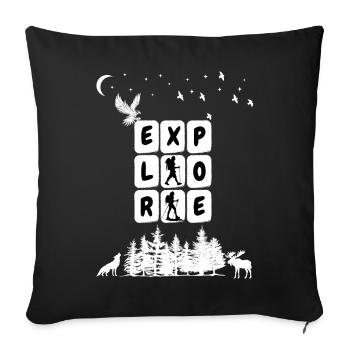 Explore Camping Graphic - Sofa pillowcase 17,3'' x 17,3'' (45 x 45 cm) - black - Front