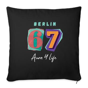 Berlin_67_Aura_4_Life - Sofakissenbezug 45 x 45 cm - Schwarz - Vorne