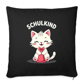 Schulkind 2026 Einschulung 2026 Schulanfang - Sofakissenbezug 45 x 45 cm - Schwarz - Vorne
