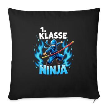 Schulkind 2026 Einschulung 2026 Schulanfang - Sofakissenbezug 45 x 45 cm - Schwarz - Vorne