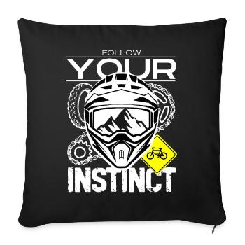 Follow your instincts: mountain MTB - Sofa pillowcase 17,3'' x 17,3'' (45 x 45 cm) - black - Front