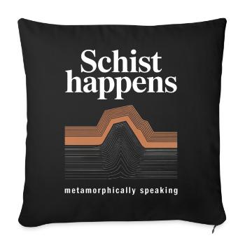 Schist Happens: Geologic Strata Art - Sofa pillowcase 17,3'' x 17,3'' (45 x 45 cm) - black - Front