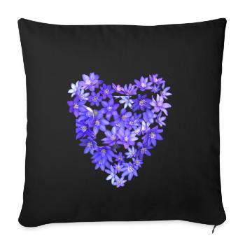 Blue Violet Heart - Sofa pillowcase 17,3'' x 17,3'' (45 x 45 cm) - black - Front